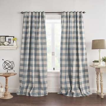 Elrene Home Fashions Buffalo-Check Blackout Window Curtain for Chic Decor
