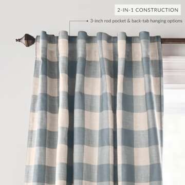 Elrene Buffalo-Check Blackout Curtains - Chic & Functional