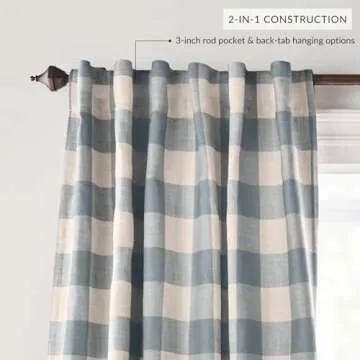 Elrene Buffalo-Check Blackout Curtains - Chic & Functional