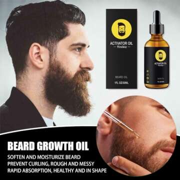 MrCuvaryas Beard Grooming Kit - Men's Christmas Stocking Stuffer With Brush, Comb, Balm, Growth Oil, Scissors