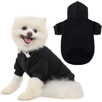 KOOLTAIL Basic Dog Hoodie - Soft, Warm Sweater with Leash Hole & Pocket for Pets