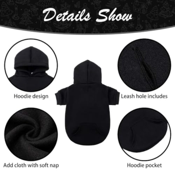 KOOLTAIL Soft Warm Dog Hoodie with Leash Hole & Pocket