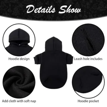 KOOLTAIL Soft Warm Dog Hoodie with Leash Hole & Pocket