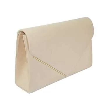 Nude Evening Bags Women Clutch Purse Faux Suede Small Cute Classic Envelop Crossbody Handbag for For...