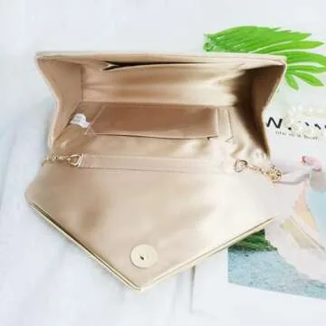 Nude Evening Bags Women Clutch Purse Faux Suede Small Cute Classic Envelop Crossbody Handbag for Formal Wedding Party with Chain