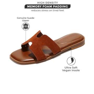 Project Cloud Fashion Flat Summer Sandals for Women 2025 - Leather Womens Sandals Comfortable Memory...