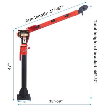 GRIPWAY New 1100lb Folding Dismountable Household Hoist Truck Crane, with Electric Hoist 110V, Jib Cranes,880lb Pulling Force,for Factories, Warehouses, Construction, Building