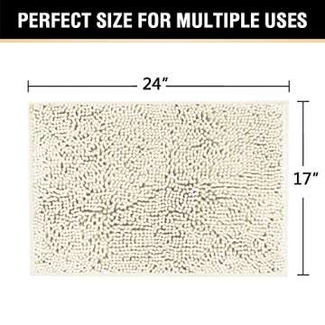 H.VERSAILTEX Bath Mat Bathroom Rug Bath Rugs for Bathroom Non Slip Bath Mats Extra Thick Chenille Ru...