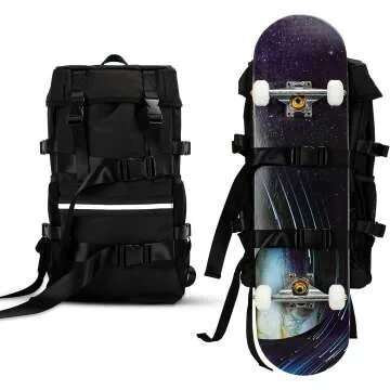 Skateboard Backpack for School & Travel, Fits 17" Laptops