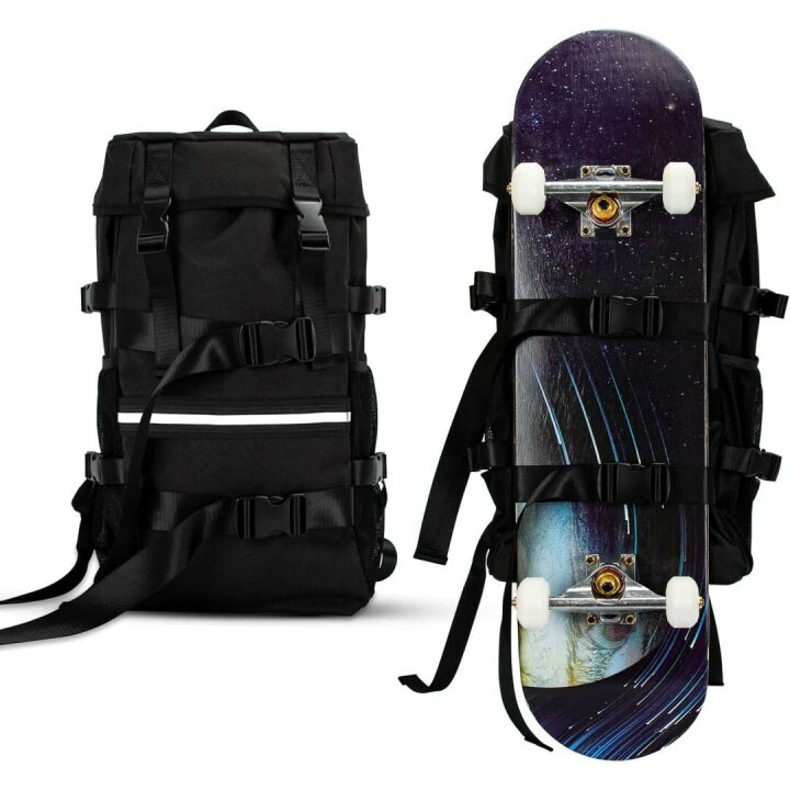 Skateboard Backpack for School & Travel, Fits 17" Laptops