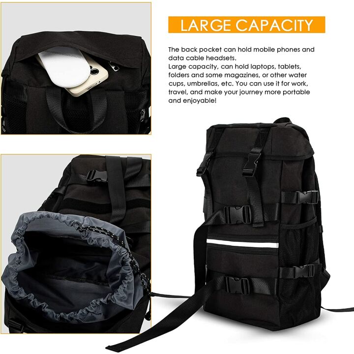 Skateboard Backpack for School & Travel, Fits 17" Laptops