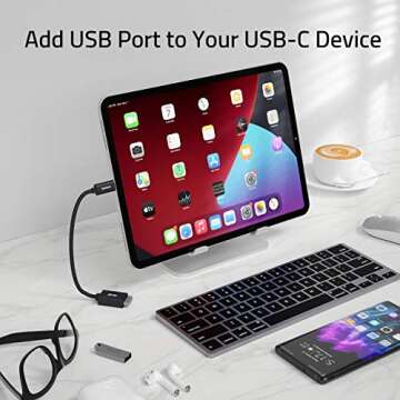 Syntech USB C to USB Adapter, 2 Pack USB C to USB3,USB Type C to USB,Thunderbolt 3 to USB Female Adapter OTG Cable Compatible with iPhone 16/15 Pro Max, iPad Mini 6, MacBook Pro, Air and More