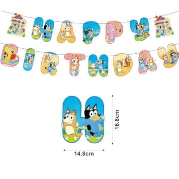 Generic Birthday Party Cartoon Blue Dog Banner Boys and girls Theme festival event background decoration supplies