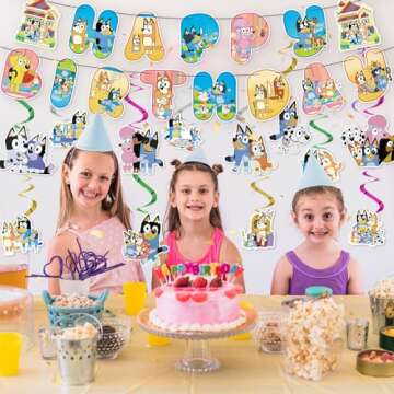 Generic Birthday Party Cartoon Blue Dog Banner Boys and girls Theme festival event background decoration supplies