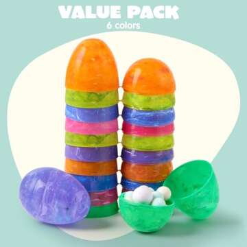 JOYIN 30 Pcs Plastic Iridescent Printed Bright Easter Eggs 3.15" Tall for Easter Hunt, Basket Stuffe...