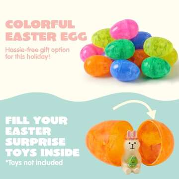 JOYIN 30 Pcs Plastic Iridescent Printed Bright Easter Eggs 3.15" Tall for Easter Hunt, Basket Stuffers Fillers, Classroom Prize Supplies, Filling Treats and Party Favor