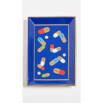 Blue Gold Rectangle Tray by Jonathan Adler - Stylish Home Decor