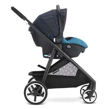 Evenflo Gold, SensorSafe Shyft Smart Modular Travel System - SecureMax Smart Infant Car Seat,Six Different Modes, Syncs with SensorSafe App, 3-Position Recline, Fits Babies 4-35 Pounds, Sapphire Blue