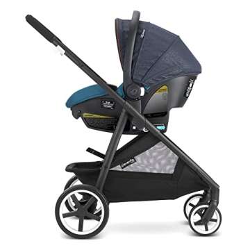 Evenflo Gold, SensorSafe Shyft Smart Modular Travel System - SecureMax Smart Infant Car Seat,Six Different Modes, Syncs with SensorSafe App, 3-Position Recline, Fits Babies 4-35 Pounds, Sapphire Blue