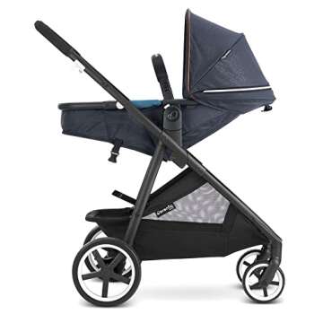 Evenflo Gold, SensorSafe Shyft Smart Modular Travel System - SecureMax Smart Infant Car Seat,Six Different Modes, Syncs with SensorSafe App, 3-Position Recline, Fits Babies 4-35 Pounds, Sapphire Blue