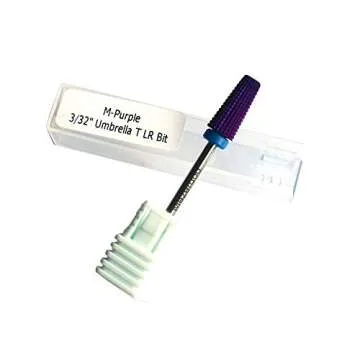 5 in 1 Tapered Carbide Nail Drill Bits With Cut 3/32" Two-Way Purple Tungsten Carbide Bit Drill Both Left and Right Handed Accessories Milling For Manicure