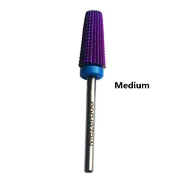 5 in 1 Tapered Carbide Nail Drill Bits With Cut 3/32" Two-Way Purple Tungsten Carbide Bit Drill Both Left and Right Handed Accessories Milling For Manicure