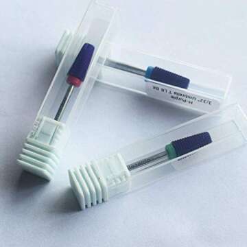 5 in 1 Tapered Carbide Nail Drill Bits With Cut 3/32" Two-Way Purple Tungsten Carbide Bit Drill Both Left and Right Handed Accessories Milling For Manicure