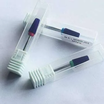 5 in 1 Tapered Carbide Nail Drill Bits With Cut 3/32" Two-Way Purple Tungsten Carbide Bit Drill Both Left and Right Handed Accessories Milling For Manicure