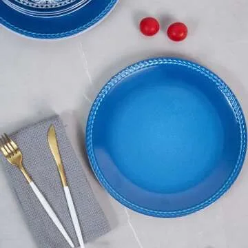 Webbylee Melamine Dinnerware Set for Four - Blue Flower
