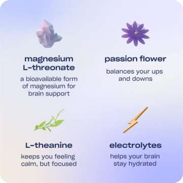 Recess Mood Powder, Calming Magnesium L-Threonate Blend with Passion Flower, L-Theanine, Electrolyte...