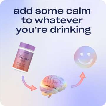 Recess Mood Powder, Calming Magnesium L-Threonate Blend with Passion Flower, L-Theanine, Electrolytes, Magnesium Calm Support Powder Supplement - Gradient Berry 28 Serving Tub