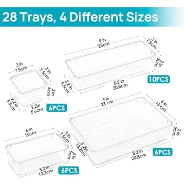 Vtopmart Clear Drawer Organizers Set for All Spaces