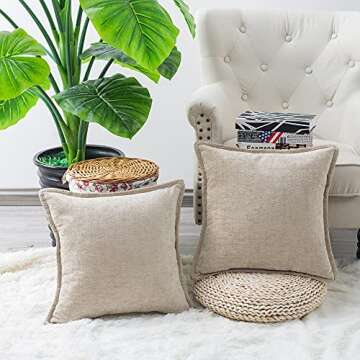 CaliTime Decorative Couch Throw Pillow Covers 20x20 Inches