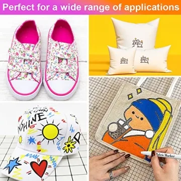 Vibrant Fabric Markers Set of 30 - No Bleed, Fine Tip Art Pens