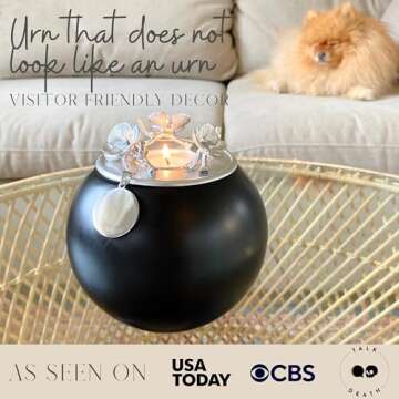 Pet Urns for Dogs, Handmade Dog Memorial Gifts for Loss of Dog, Cat Urns for Ashes, Pet Memorial Gifts Memory Box, Pet Urns for Dogs Pet Urns for Cats Keepsake Box - GNight Fetcher - Onyx Silver