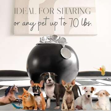 Pet Urns for Dogs, Handmade Dog Memorial Gifts for Loss of Dog, Cat Urns for Ashes, Pet Memorial Gifts Memory Box, Pet Urns for Dogs Pet Urns for Cats Keepsake Box - GNight Fetcher - Onyx Silver