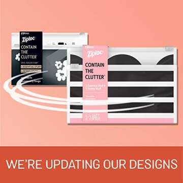 Ziploc Reusable Travel Makeup and Accessory Bag Set - Chic Collection, 10 Bags Total