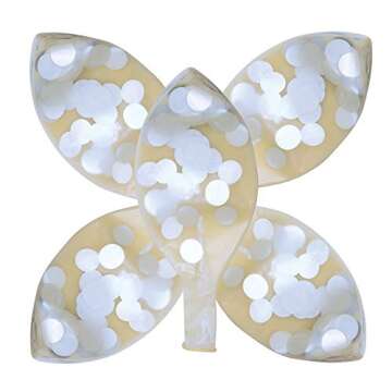 Neo LOONS 36 Inch Giant Confetti Balloons, Silver Latex Confetti Round Balloons for Birthdays Weddin...