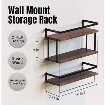 Shop RICHER HOUSE 2+1 Tier Rustic Floating Shelf Set Today!