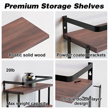 Shop RICHER HOUSE 2+1 Tier Rustic Floating Shelf Set Today!