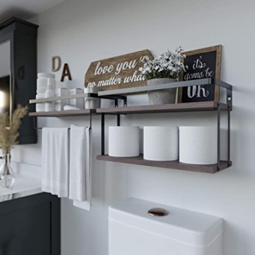 Shop RICHER HOUSE 2+1 Tier Rustic Floating Shelf Set Today!