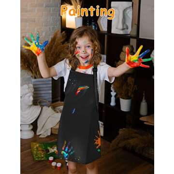 IAGBIBUI 12 Pack Kids Aprons Bulk with 2 Pockets Adjustable Chef Art Apron Kids Painting Aprons for ...