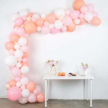Balloon Garland Kit - Pink, White, Blush Balloons for Parties - Valentine's Day / Galentine's Party ...