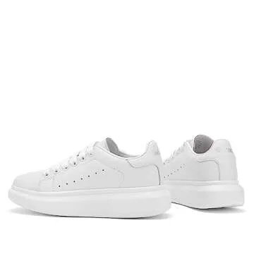 NewEndostar Women's Fashion Sneakers,Vibration Height Increase Shoes Lightweight Comfortable Casual Skateboarding Walking Shoes FullWhite 8