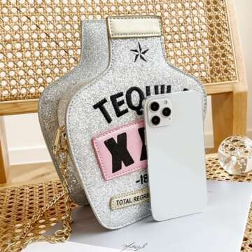 Fozehlad Unique Tequila Bottle Crossbody Bag for Women
