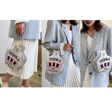 Fozehlad Unique Tequila Bottle Crossbody Bag for Women