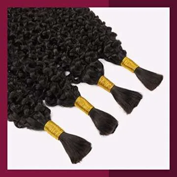 Starlet Virgin Human Hair Water Bulk Extensions for Micro Braiding, 20 Inch, 200g, 4 Bundles, Natural Color