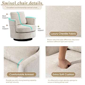 Stylish Swivel Accent Chairs Set for Small Spaces