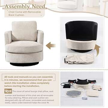 Stylish Swivel Accent Chairs Set for Small Spaces