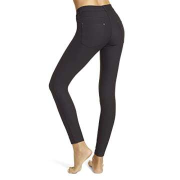 HUE Women's Essential Denim Leggings, Black, Medium